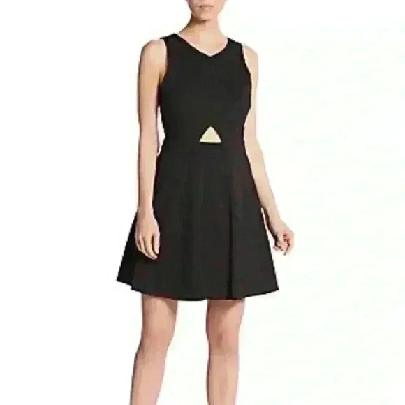 CeCe by Cynthia Steffe Eastyn cutout flare bottom in Black. Little black dress! - Picture 1 of 10